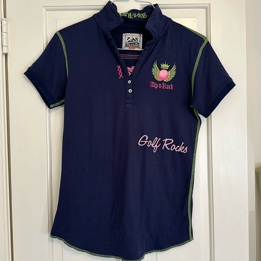 Alp n Rock  golf shirt blue size 4